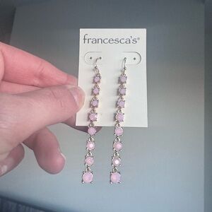 Francesca's Gold and Pink Beaded Earrings